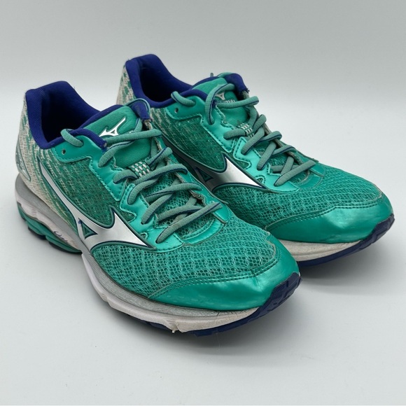 Mizuno Shoes - Mizuno Wave Rider Turquoise Mesh Running Shoes